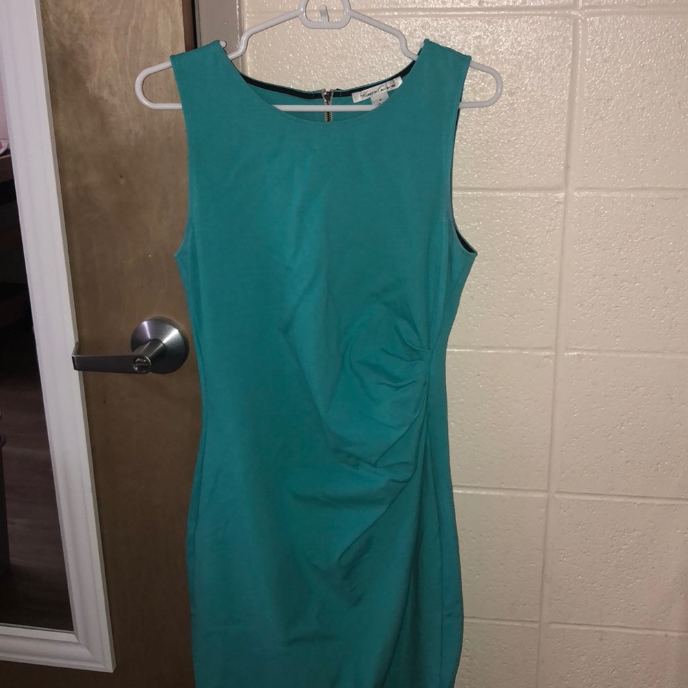 Aqua fitted dress